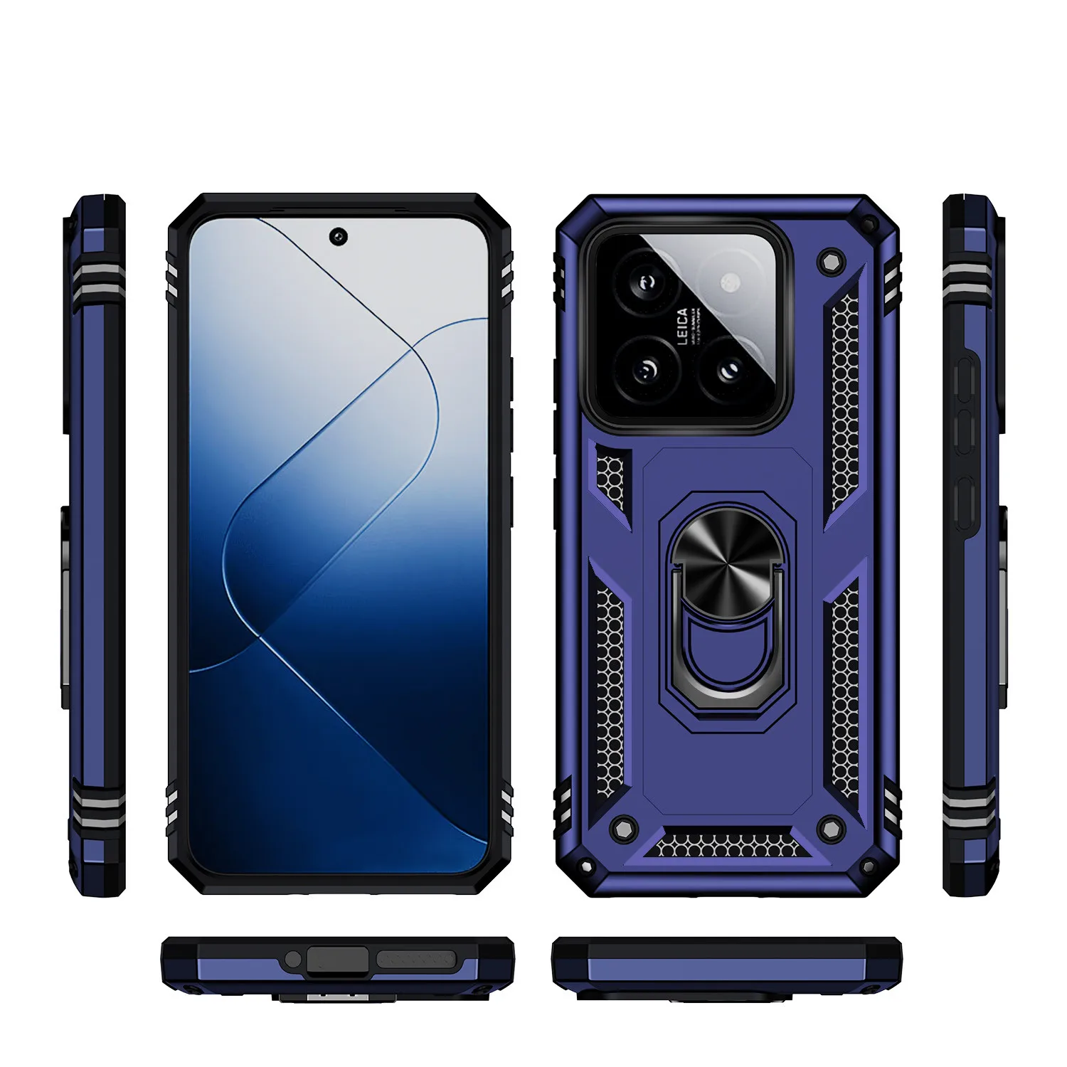 Enhanced Military-Grade Anti-Shock Phone Case with Ring Kickstand and Bumper Protection