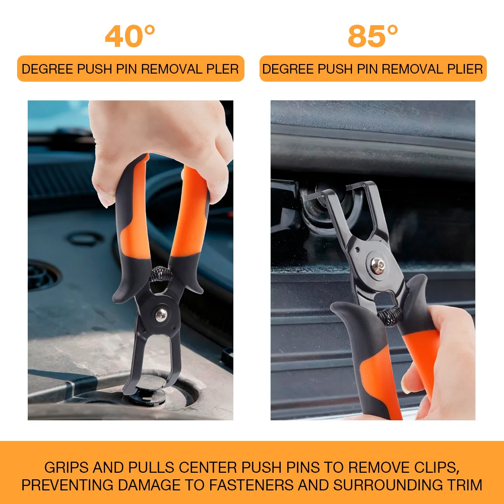 Multi-Angle Push Pin Remover Pliers for Efficient Retainer and Anchor Removal