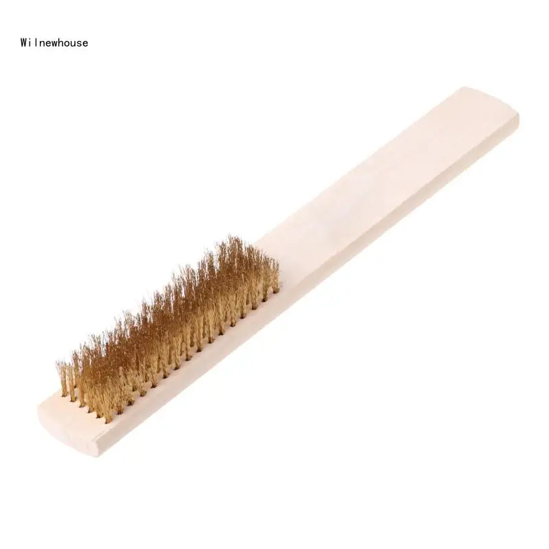 

Wire Brass Briste Handle Wire Scratch Brush 208mm For Metal Cleaning Dropship