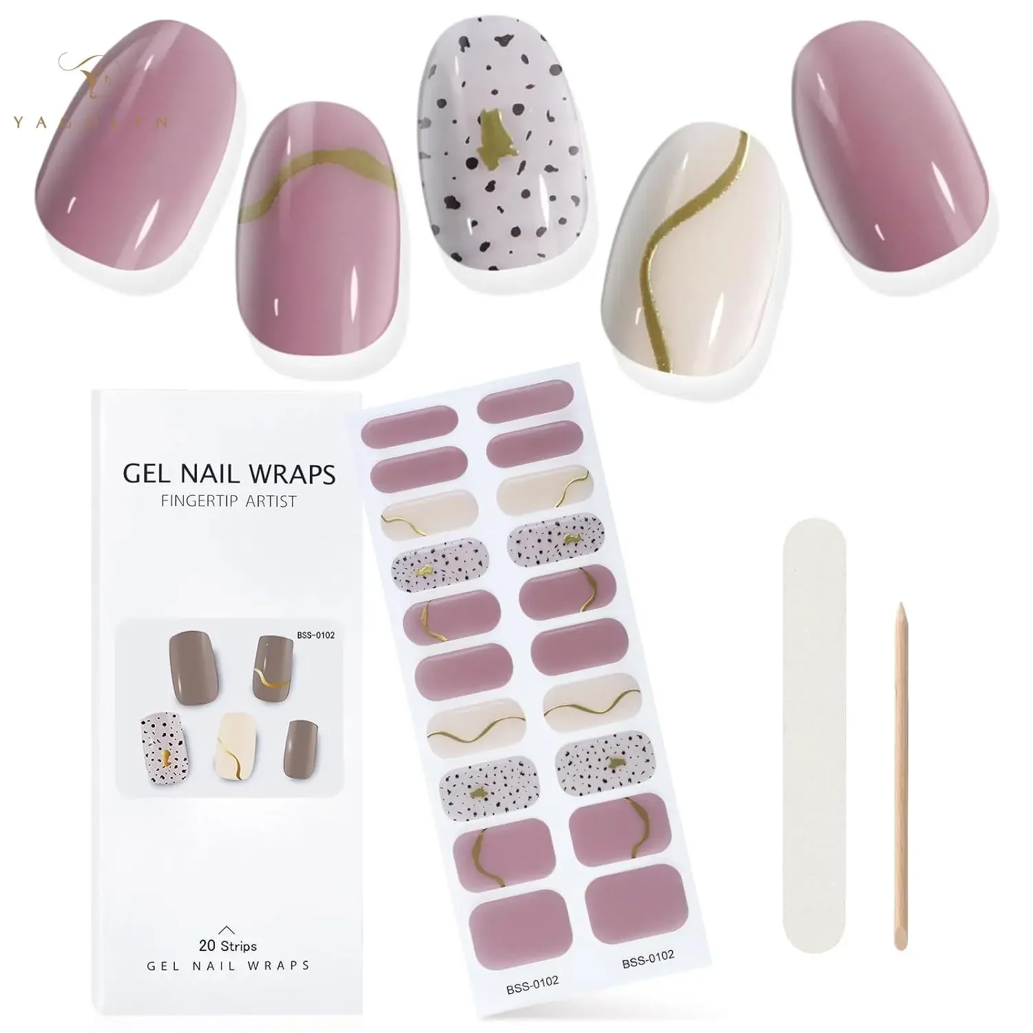 16/20/22Tips White Snowflakes Semi-cured Gel Nail Sticker UV Lamp Needed Long Lasting Half Roasted Nail Products Decorations