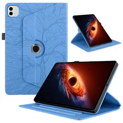 Embossed 360 Rotating PU Leather Tablet Case Cover for MagicPad 4 12.3 inch (Blue)