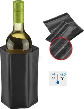 Raffreddatore rapido per bottiglie di vino ghiacciato, riutilizzabile ed elegante, con manicotto e gel refrigerante, refrigeratore islandese per champagne e birra