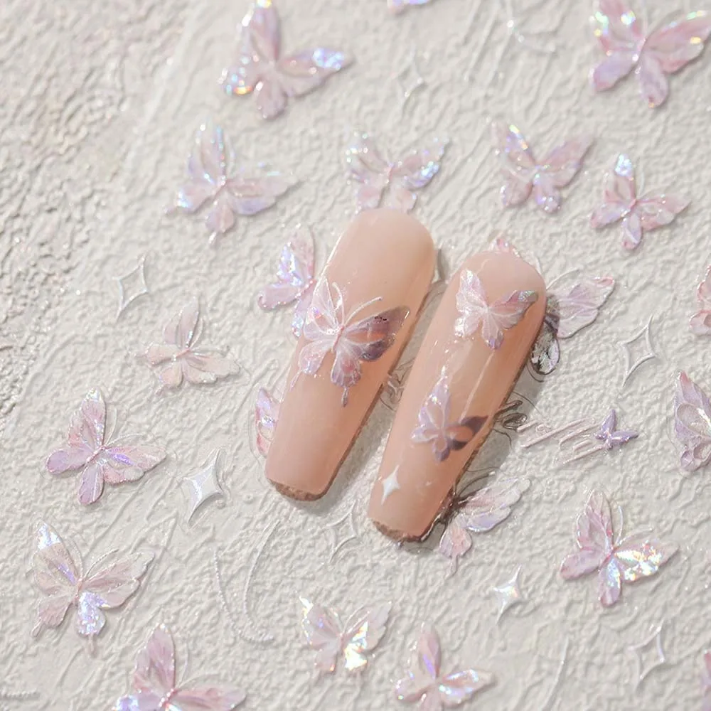 

3D Butterfly Nail Art Stickers Shell Light Butterfly Stickers Nail Decoration Stickers