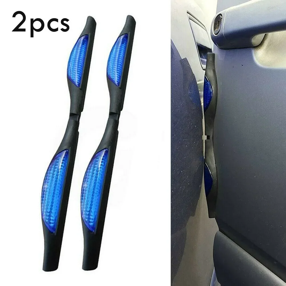 Set of 2 Blue Car Door Edge Protectors - Anti-Collision Reflectors & Scratch Guards