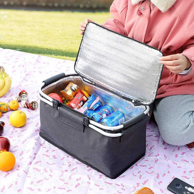 

Portable Cooler Bag Thermal Insulated Large Folding Outdoor Camping Bags Trips BBQ Meal Drink Zip Pack Picnic Supplies кемпинг