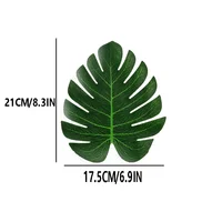 12PCS/PACK 8.3IN Green Turtle Back Leaf Set - Image 3
