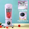 New Portable Juice Maker Blender for Shakes Smoothies 700ML Multiple Colors 12-Blades Fast Mixing 2 In 1 Blender Bottle Juicer 2
