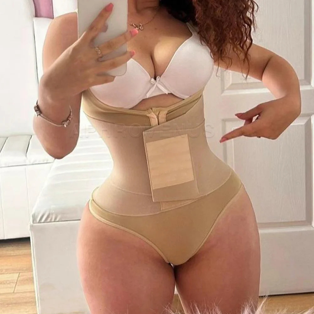 

Fajas Colombians Double Compression Waist Trainer Corset Body Shaper Tummy Control Slimming Flat Belly Hourglass Shapewear