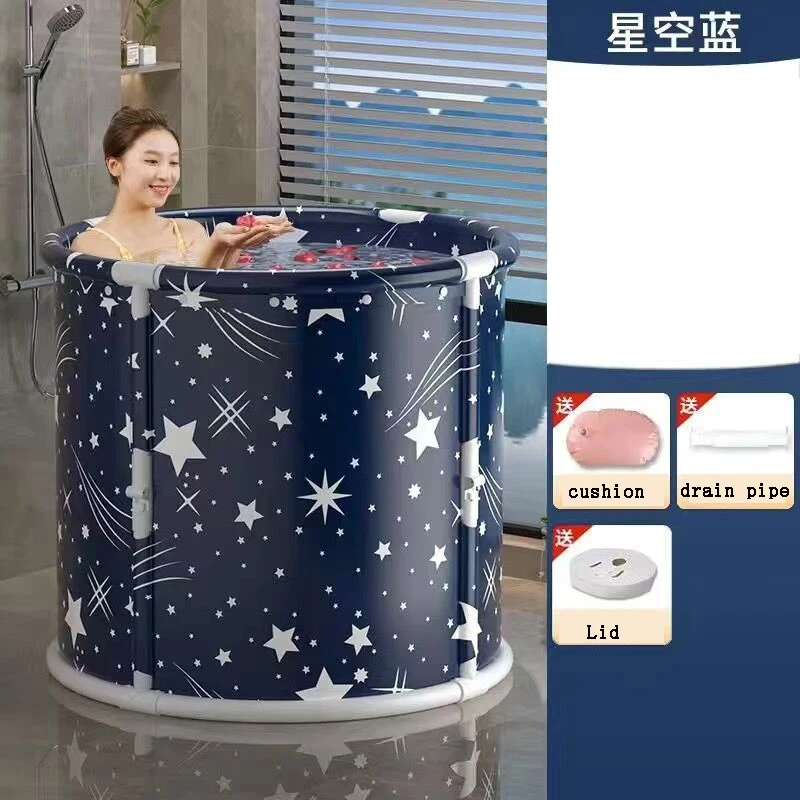 Folding Bath Tub Round Portable Bathtub Foldable Bath Bucket Plastic Bathroom SPA Bucket Easy Storage Bathing Tub For Adult Kid