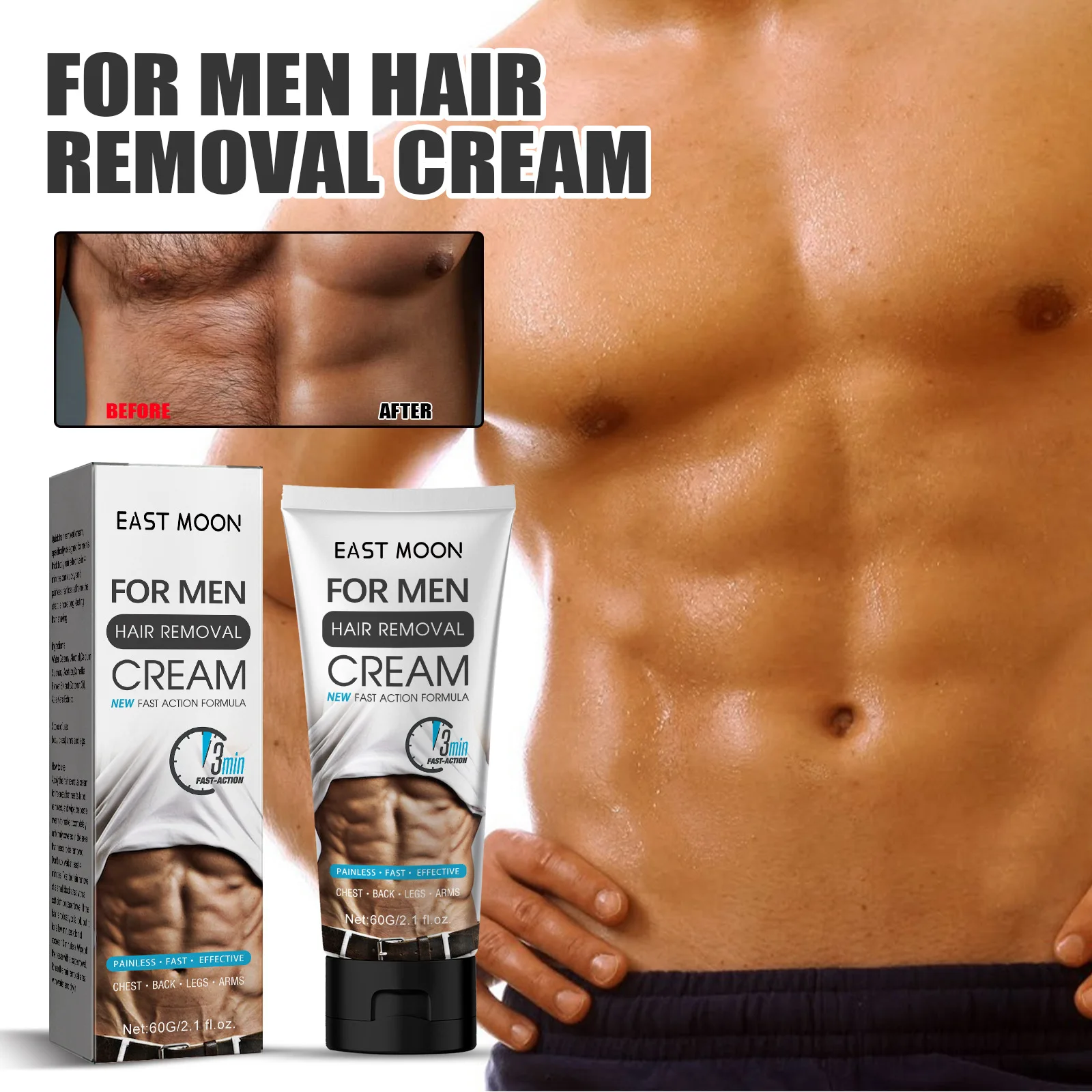 Men\'s Hair Removal Cream Men\'s underarms/arms /legs hair gently moisturizing and cleansing Skin care