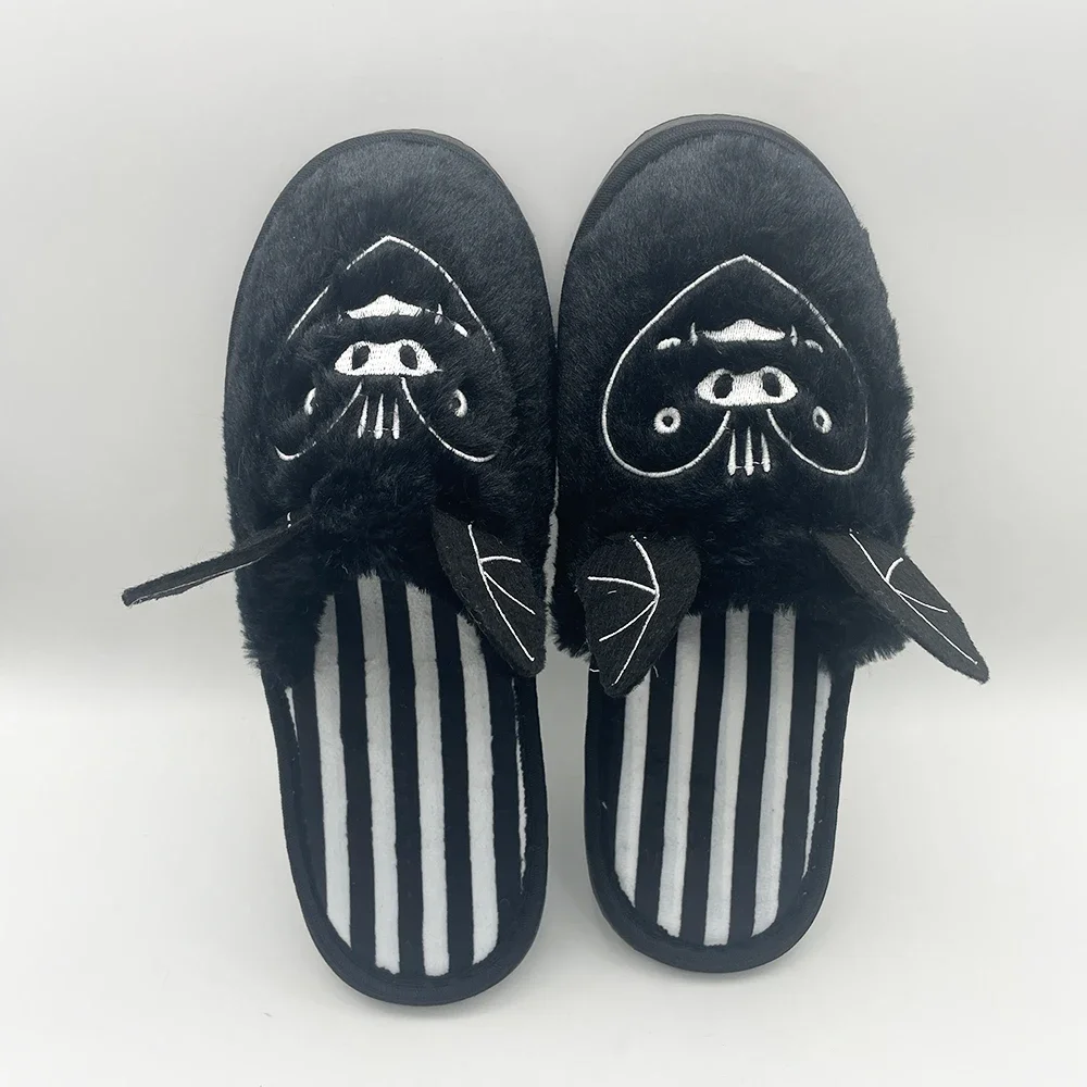 Bat Plush Slippers Warm Comfortable Non-slip Plush Slippers Men Women Indoor Home Funny Cotton Soft Soled Shoes  Autumn Winter 2