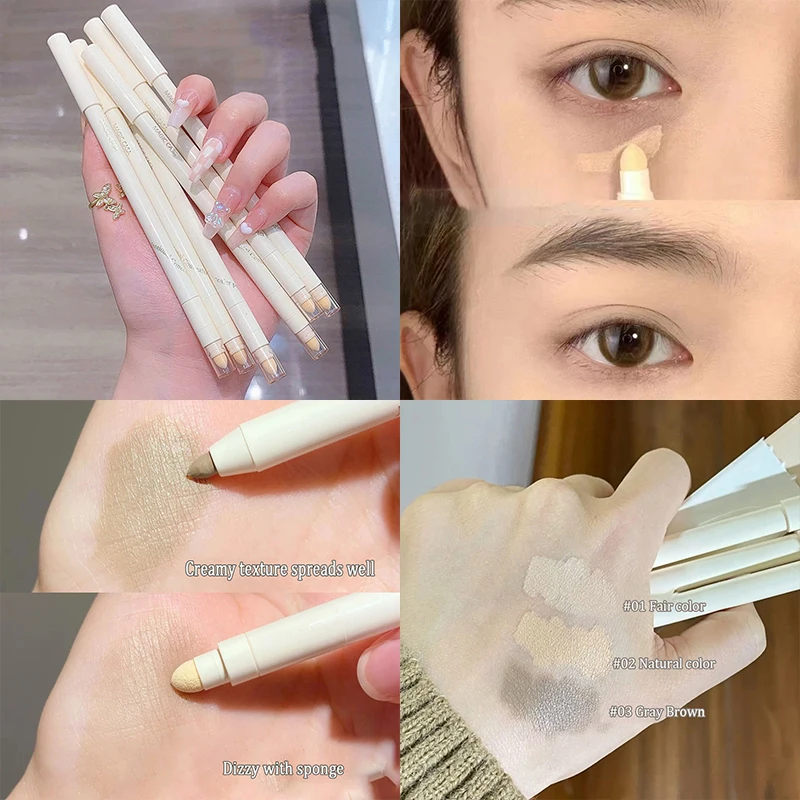 Double-headed Contour Stick Highlight Shadow Pen Facial Waterproof Bronzers Concealer Pencil Matte Finish Makeup Cosmetics Tool contour stick sponge head concealer liquid concealer waterproof concealer makeup concealer face concealer pen face concealer concealer powder concealer palette concealer foundation cream