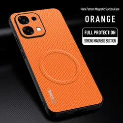 Luxury Car Magnetic Holder Phone Case | TPU Silicone Shockproof Back Cover for OPPO A6 Pro 5G (Orange)