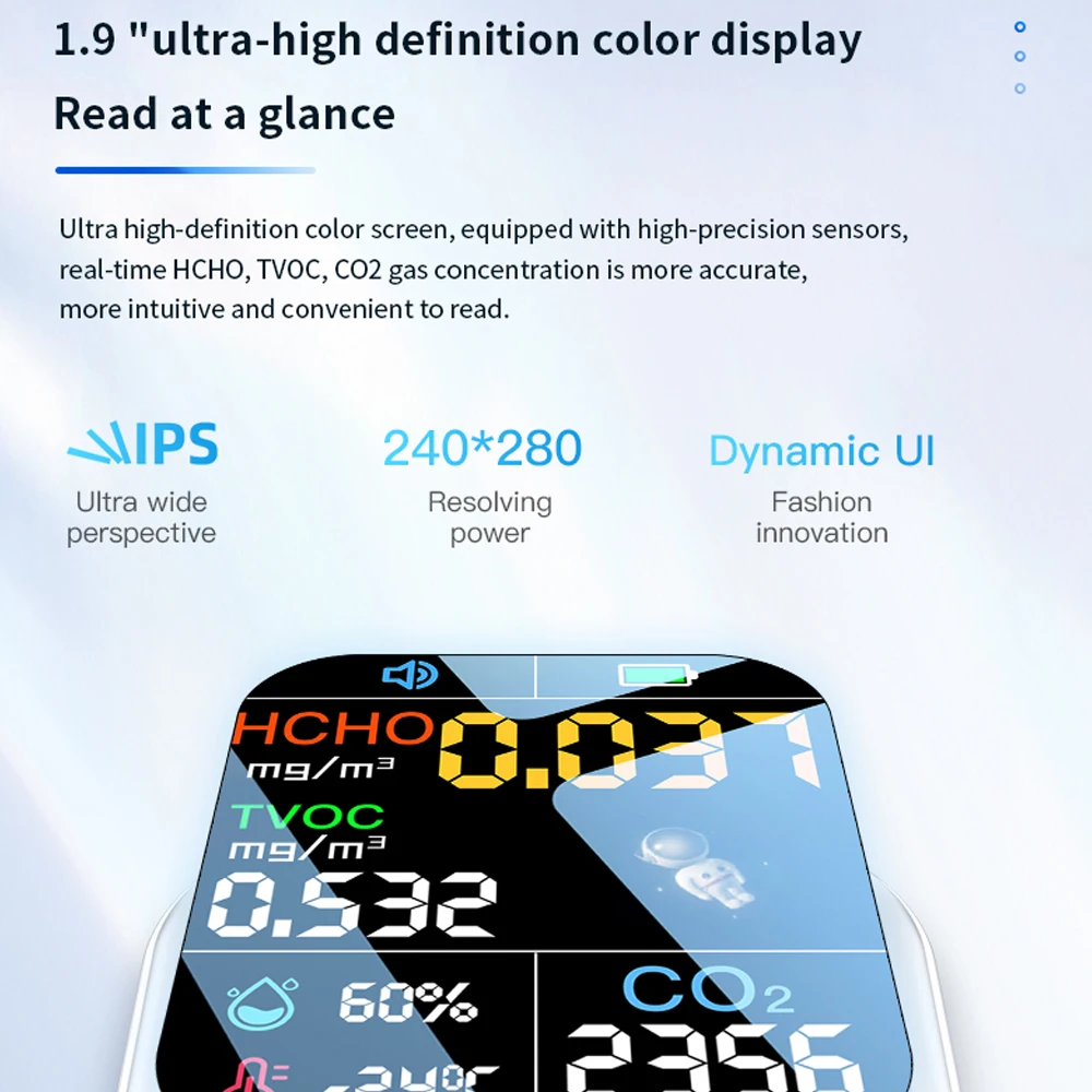 ٱ  µ  ׽, CO2 , TVOC, HCHO, CO2, PM2.5 ,  , 5 in 1