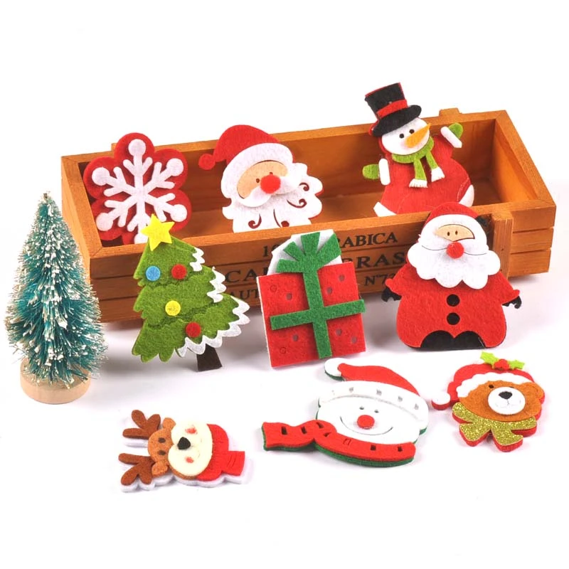 Polyester Felt Snowflake Patch Christmas Craft Supplies Felt 10pcs