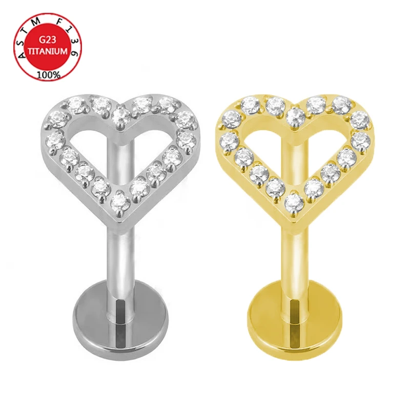 

Серьги-кликеры для пирсинга губ и сердца, из титана G23, для перегородки Козелка, 16 г, Daith, раскрывающийся сегмент, для губ, ушей, манжет, тела, ювелирные изделия