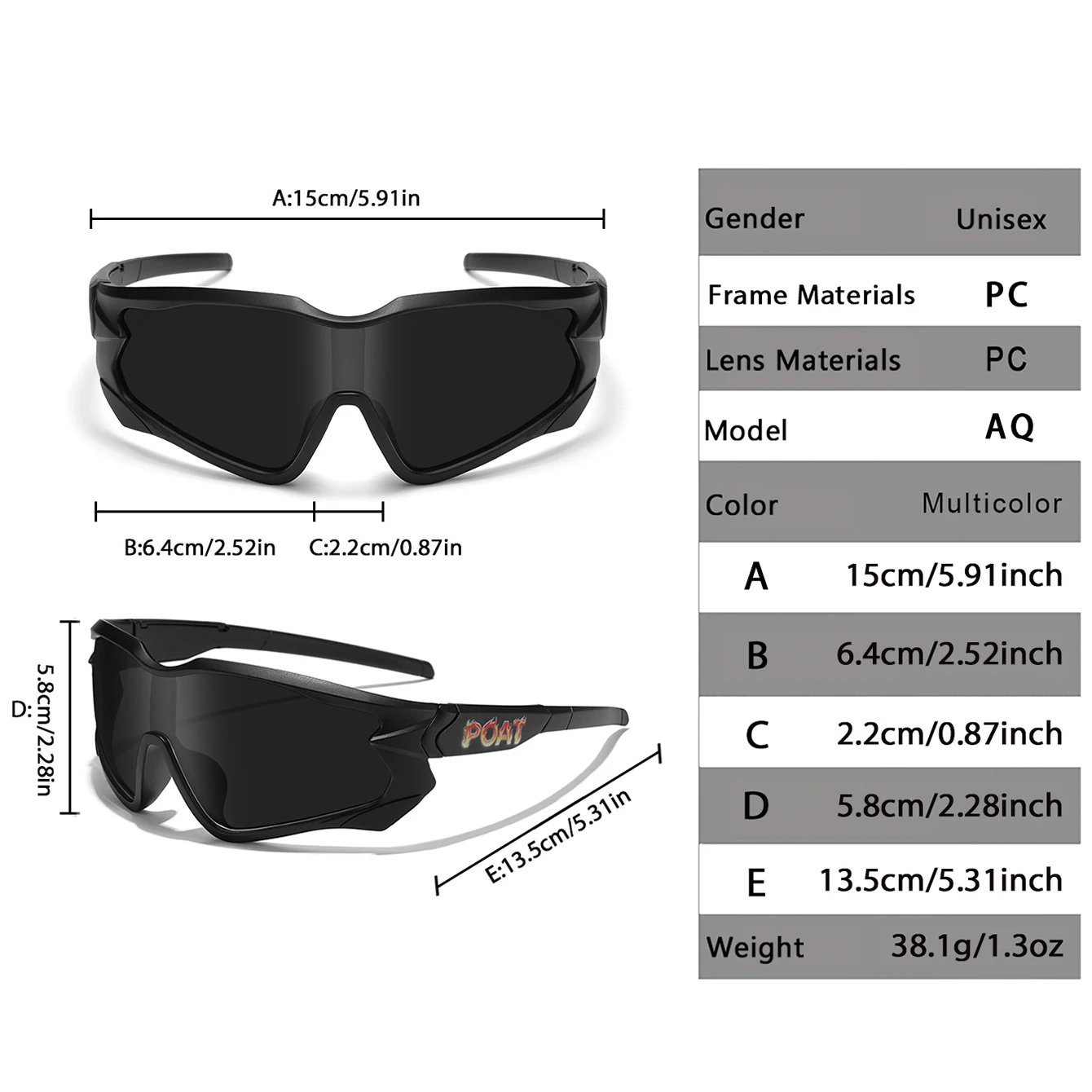 Unisex Cycling Sports UV Protection Glasses for Outdoor Running Hiking Cycling