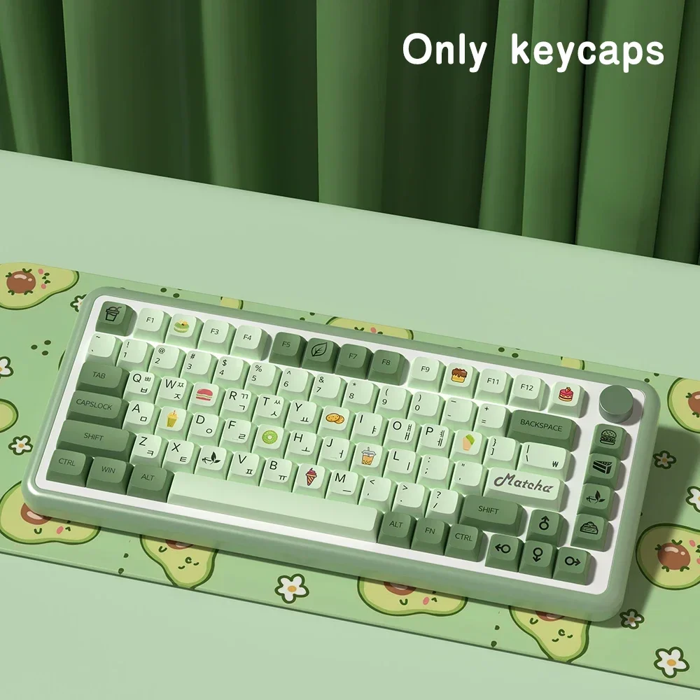 Azerty-teclado Mecânico Keycaps Iso Pbt Keycap Xda Profile Iso Francês Alemão Português Matcha