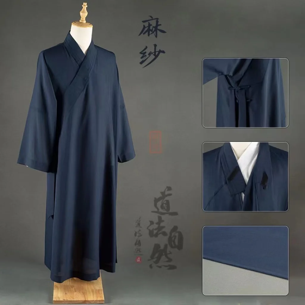 Traditionoal Taoism Robe Men Women Sanqing Collar Taoist Clothing Vintage Niche Tai Chi Costume Zen Tea Shop Pilgrimage Clothes chinese traditional suit