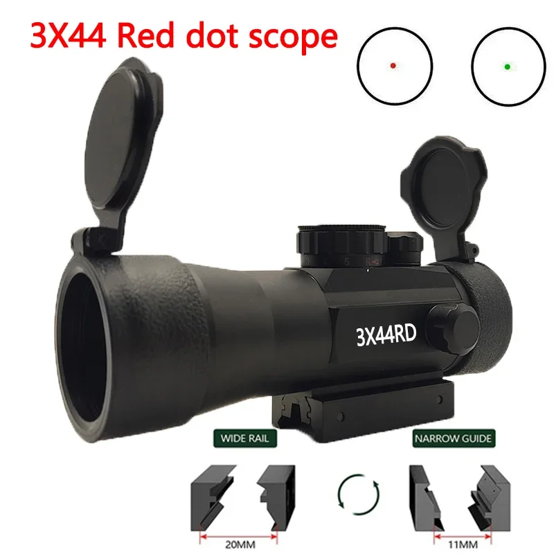 Red Dot Sight 3x44 Red Dot Scope 1x40 Hunting Lunettes Telescopic Sight 11/20mm Track Installation Spotting Scope for Rifle Outdoor Hunting