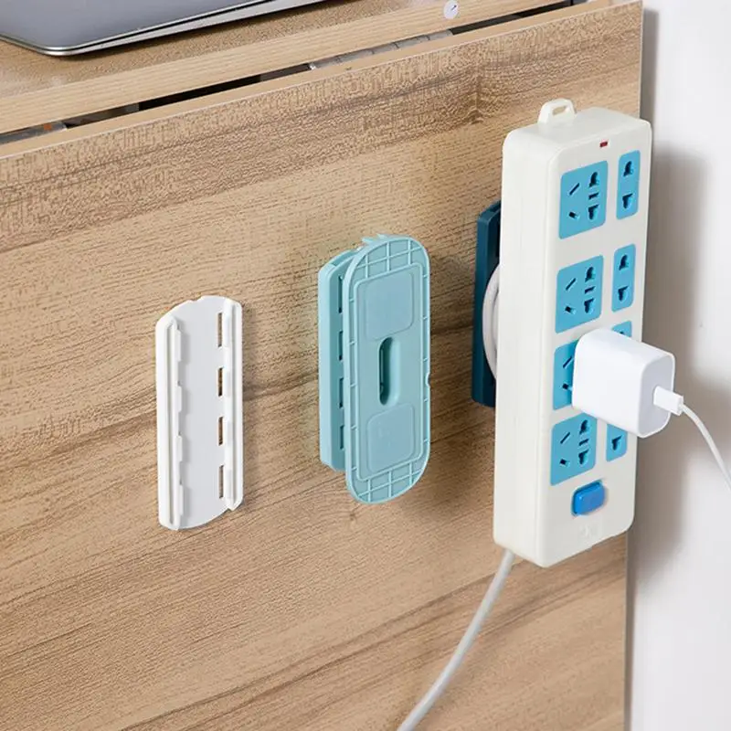 

Power Strip Holder Wall Mount Socket Retainer Remote Control Router Self Adhesive Punch Free Row Plug Holder Wire Organizer