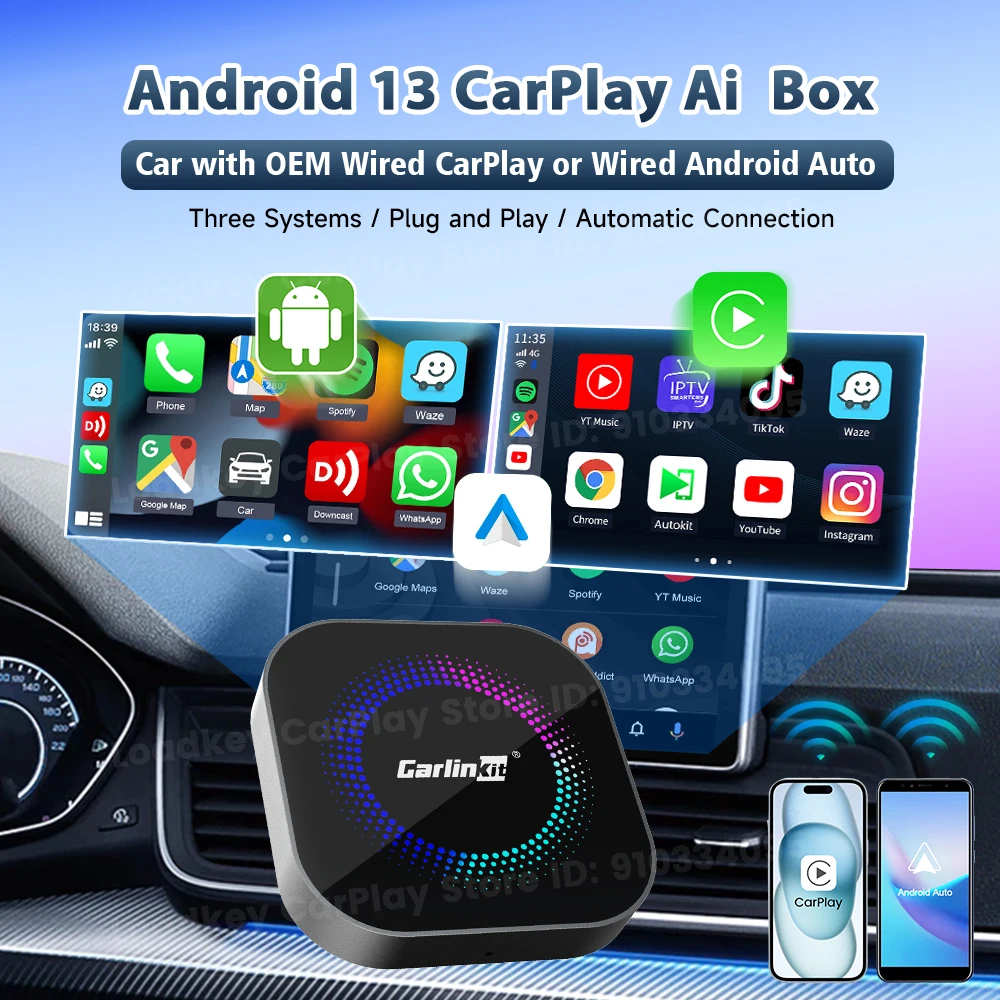 CarlinKit Android 13 SM6225 CarPlay Ai Box S2F Ambient 8