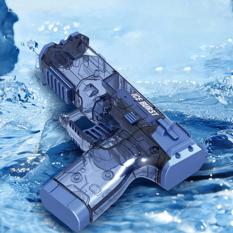 Transparent Cool Outdoor Water Gun Toy Manual Automatic Cartoon Dinosaur Water Gun Baby Bath Amusement Toy For Children