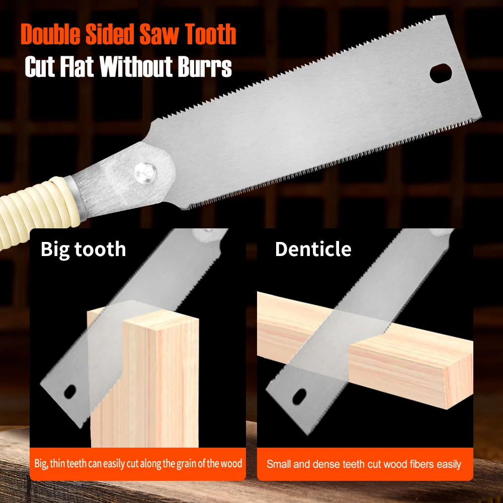 Hand saw multi-surface rattan handled hand saw thin blade for woodworking and metal work