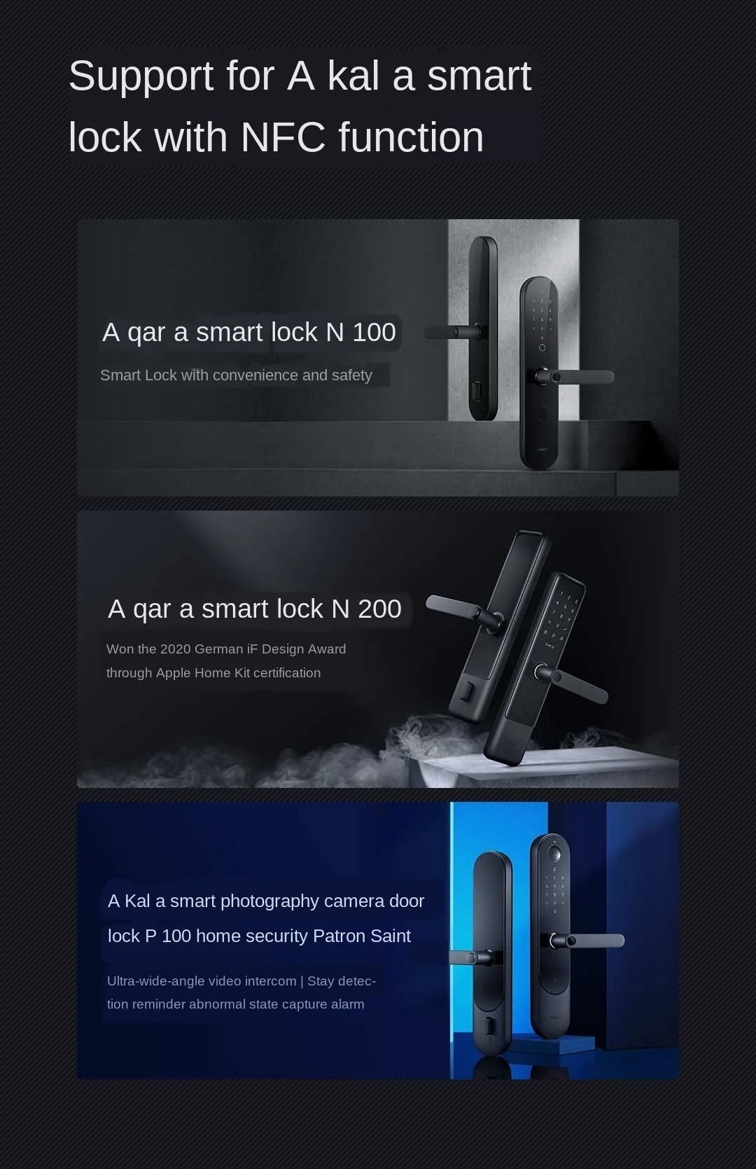 N200 N100 Smart Door Lock Fingerprint Locks For Bluetooth Password NFC Unlock Mi