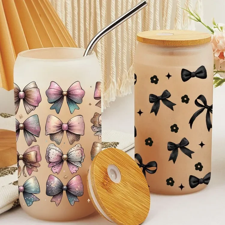 UV transfer sticker glass cup crystal label crystal sticker 16oz glass cup special sticker 23cmX11cm