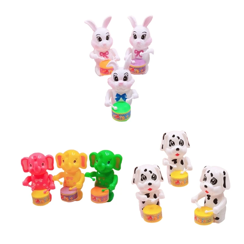 

127D Новинка, игрушка с обмоткой кляпа, забавная музыкальная игрушка, бьющий барабан, фигурка животного для детей с заводным