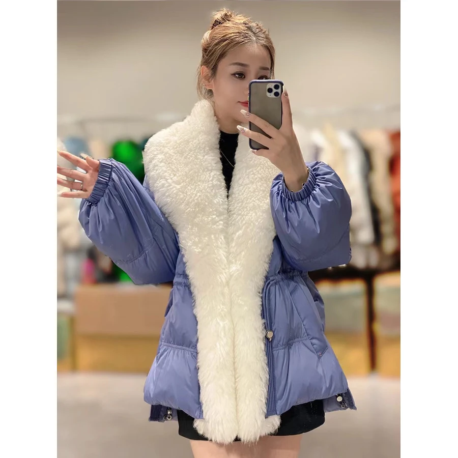 

Lamb Fur Women Down Coats Best Selling Winter Warm Fashion Short Style Jacket High Quality Womens Clothing