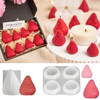 3D Strawberry Aromatherapy Candle Silicone Mold DIY Handmade Romantic Scented for Valentine's Day Party Home Decor Birthday Gift 6