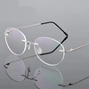 Titanium Alloy Framless Round Myopia Glasses Finished Women Men Ultra-light Rimless Prescription Eyeglasses 0 -0.5 -0.75 To -6.0 3