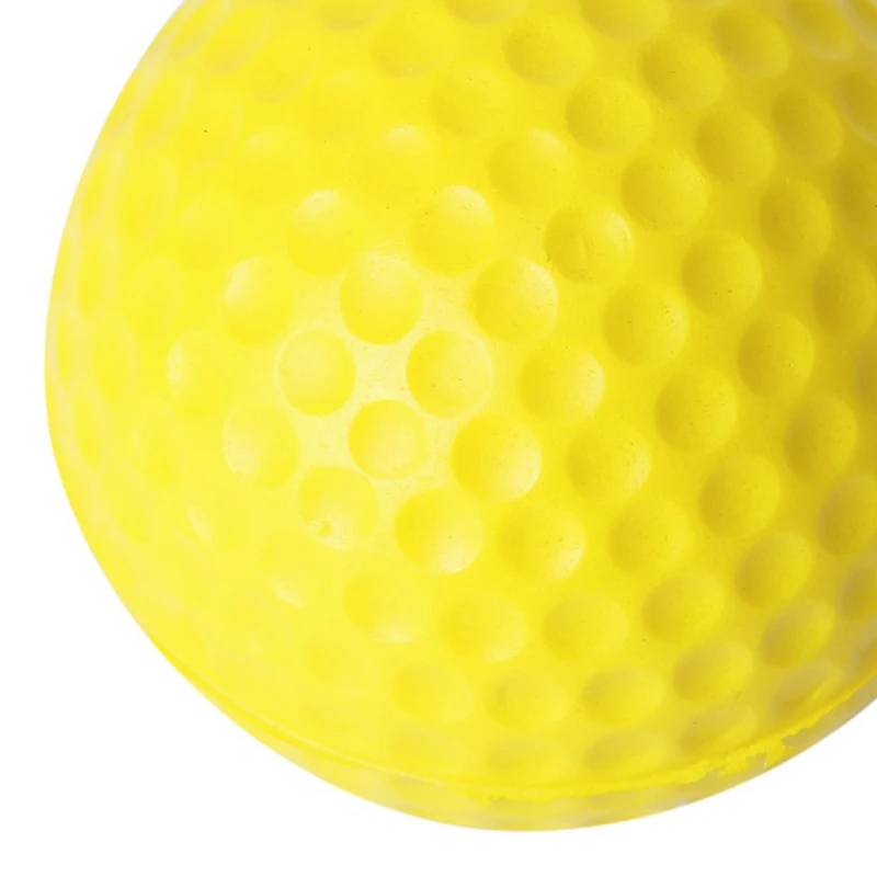10pcs Yellow Soft Elastic Indoor Practice PU Golf Ball