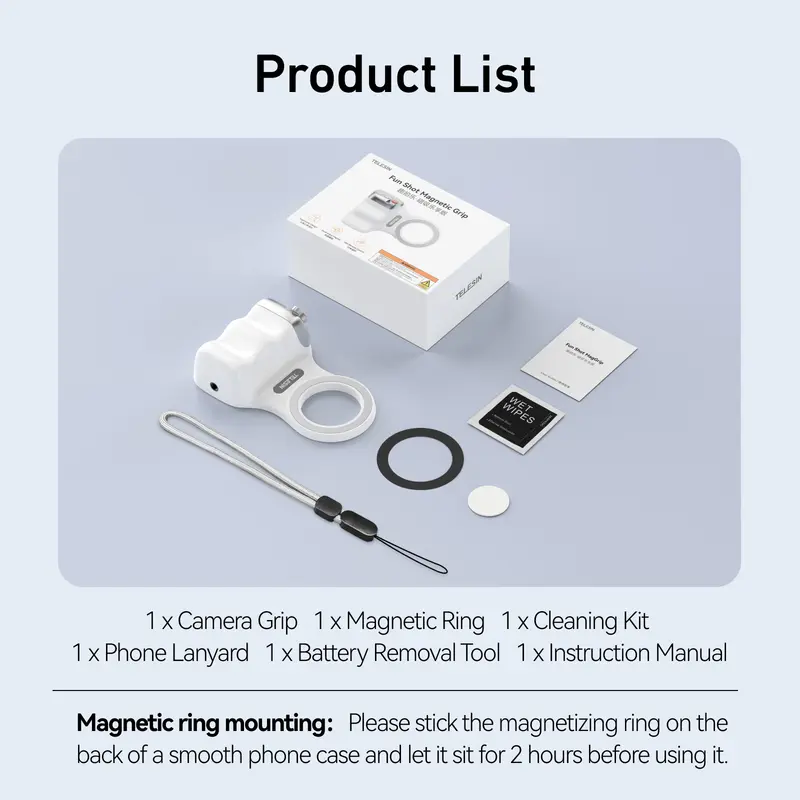 TELESIN Magnetic Phone Camera Shoot Hand Grip Phone Holder Shooting Aid Remote Control Handle for Iphone HUAWEI SAMSUNG Phone - Image 8