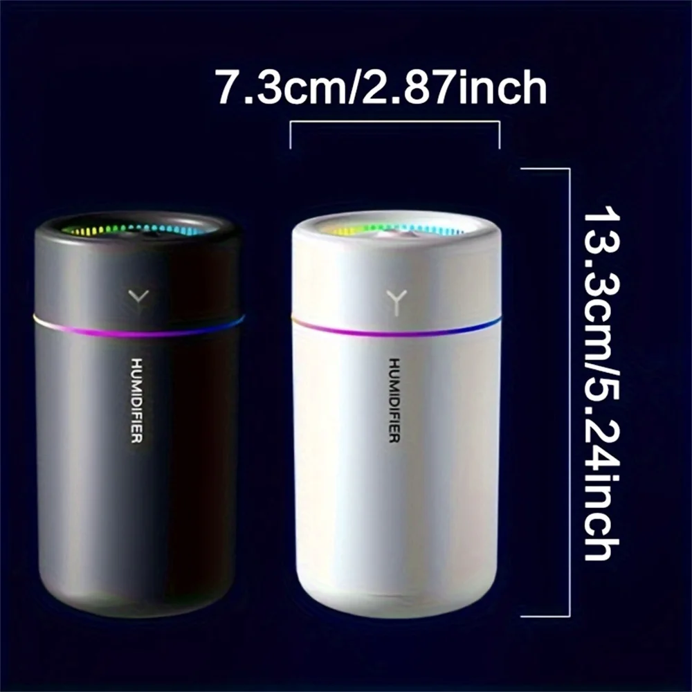 자동차 가습기 다채로운 LED 아로마테라피 침실 사무실용 무소음 초음파 공기 기계 휴대용 에센셜 오일 디퓨저