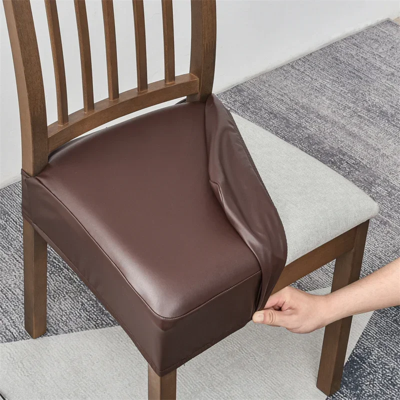 2pcs/set PU Leather Chair Covers Waterproof Stretch Chair Cover