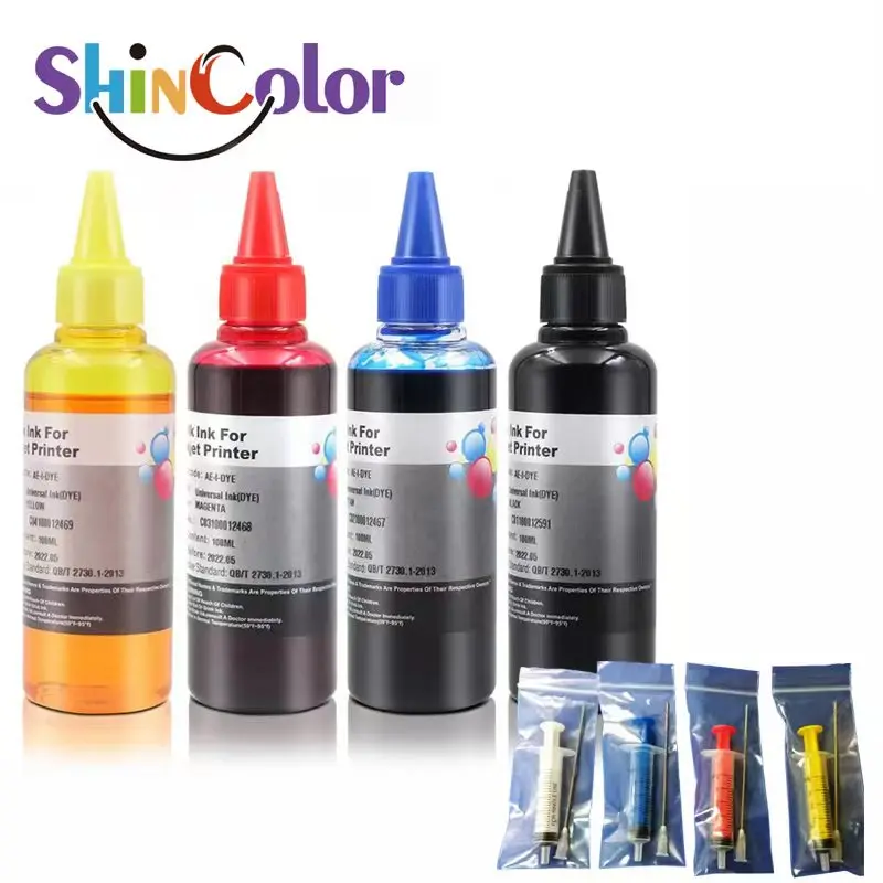 Universal Ink Refill For HP Epson Brother Canon Ink Continuous Rechargeable Ink 100ml each dye ink kit,ink refill kit,ink cartridge refill kit,dye ink refill,ink refill