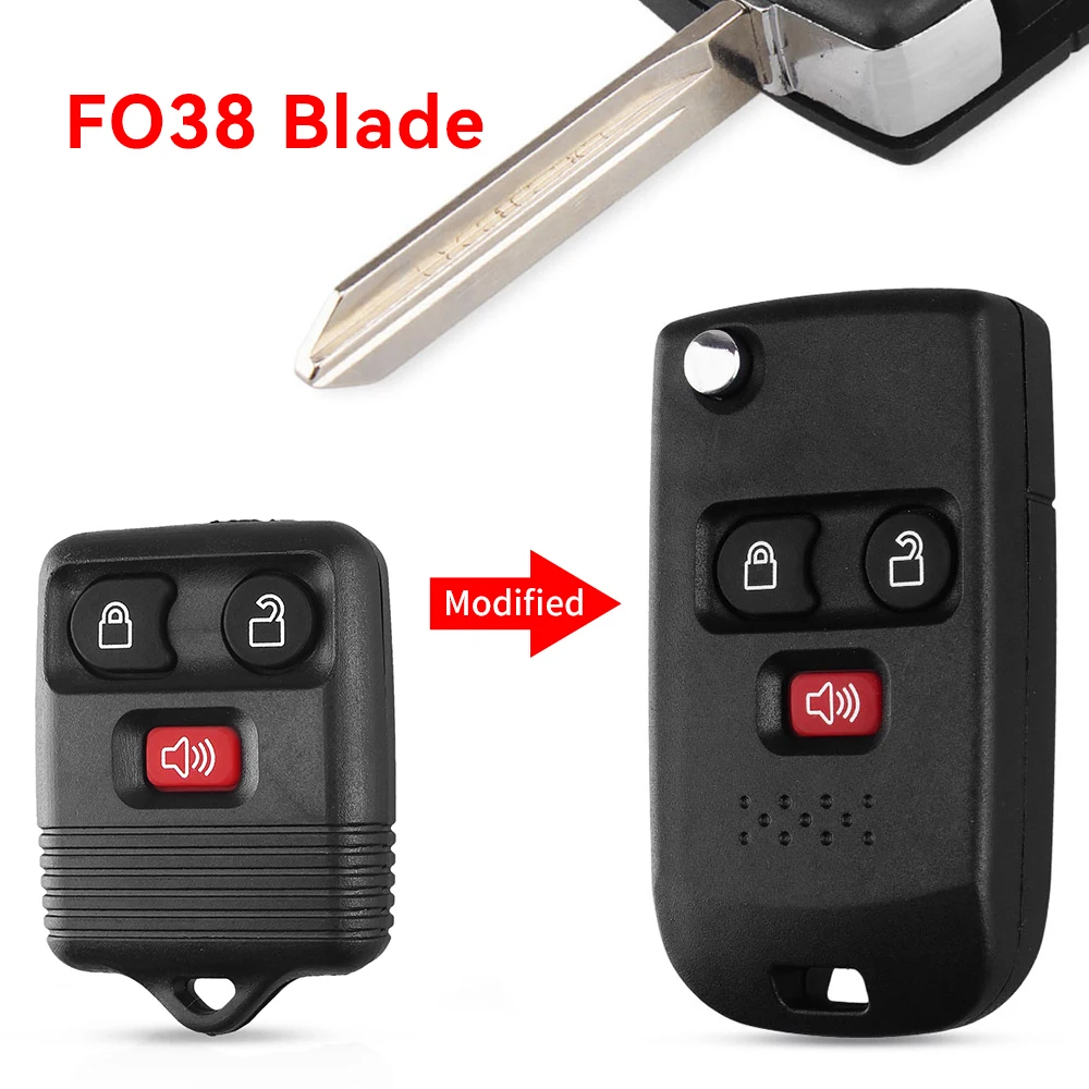 Enhanced Folding Flip Car Remote Key Shell - 4 Button