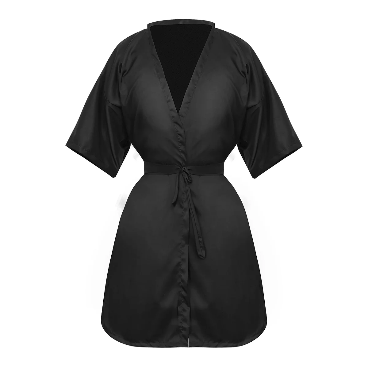 1pc Salon Client Gown Robes Cape Hair Salon Hair Cutting Hair Style Gift for Clients Kimono Style Black Hairdressing Cape