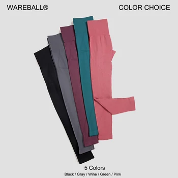 WAREBALL Pantaloni da yoga Leggings da palestra a vita alta Sport Donna Fitness Leggings femminili senza cuciture Collant da allenamento per corsa con controllo della pancia