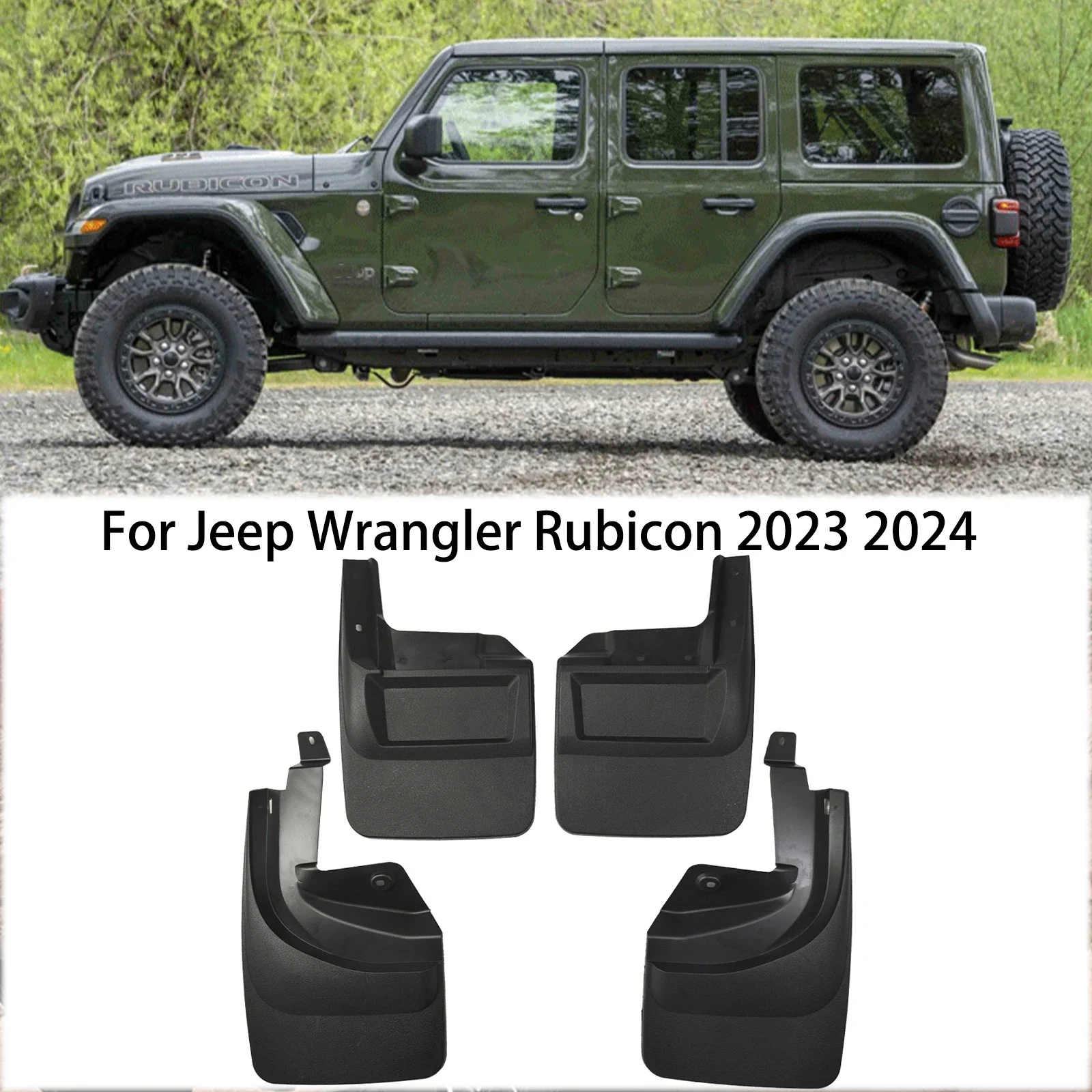 

For Jeep Wrangler Rubicon 2023 2024 4 Pcs Car Fender Mud Flap Mudguards Wheel Protector Splash Guards MudFlaps Car Accessories