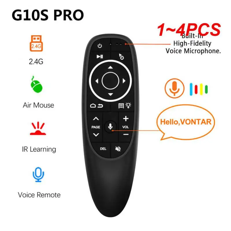 

1~4PCS Voice Remote Control G10SPro BT 2.4G Wireless Air Mouse Gyroscope Backlit Smart TV Controller For Android Set-top Box