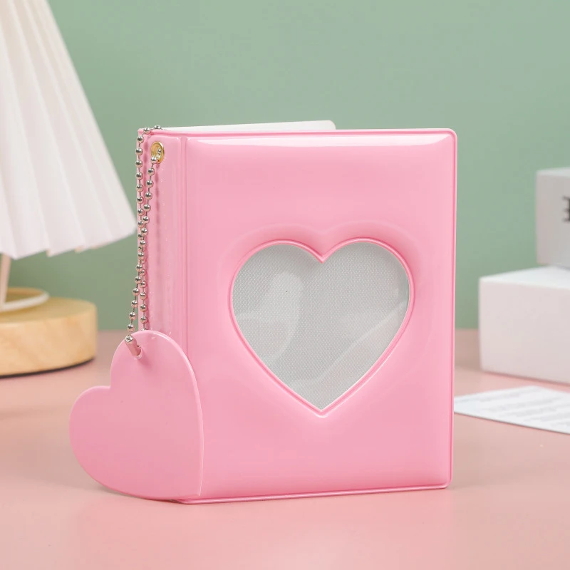Solid Color 3-inch Photo Album Album Love Hollow Photocard Holder Heart Pendant Idol Cards Collect Book Photos photo album photo card holder photocard holder