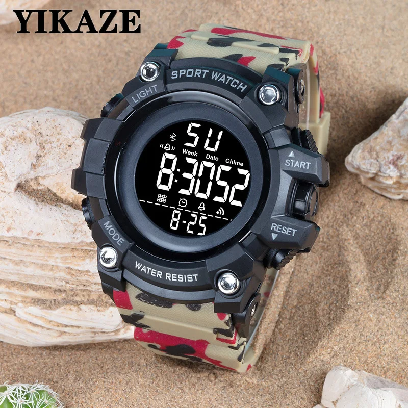 YIKAZE Sport Men's Watch Multifunction Military Men Watch Alarm Clock Big Dial Digital watches Waterproof Electronic Wristwatch 1 set car lcd digital display clock self adhesive auto watch thermometer temperature display electronic clock multifunction