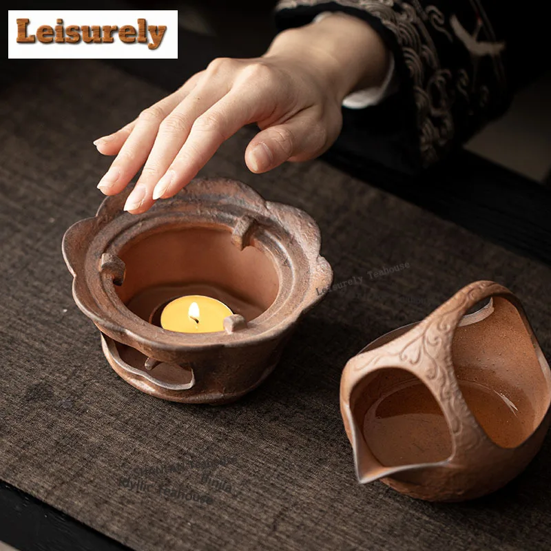Coarse Pottery Lotus Tea Set Complete Set Ancient Tea Ceremony Set Tea Soaking Teapot And Tea Cup Set Drinkware Ornaments Craft