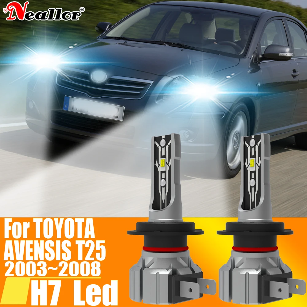 

Светодиодная лампа H7 для автомобильной фары, высокомощная Автомобильная Диодная мотоциклетная ходовая лампа 12 В 55 Вт для Toyota Avensis T25 2003 ~ 2008