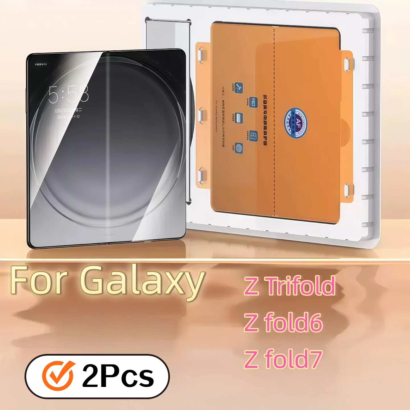 2 Pezzi Protezione Schermo per Galaxy Z TriFold/Z Fold 7/Z Fold 6, Pellicola Protettiva per Telefono Pieghevole con Posizionamento Automatico Ultra Trasparente