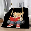 Cartoon Anime Printed Blanket Picnic Blankets POLO Bears Warm Blanket Soft and Comfortable Blanket Home Travel Birthday Gift 2